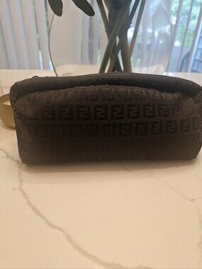 Fendi Black FF Jacquard Toiletry Pouch